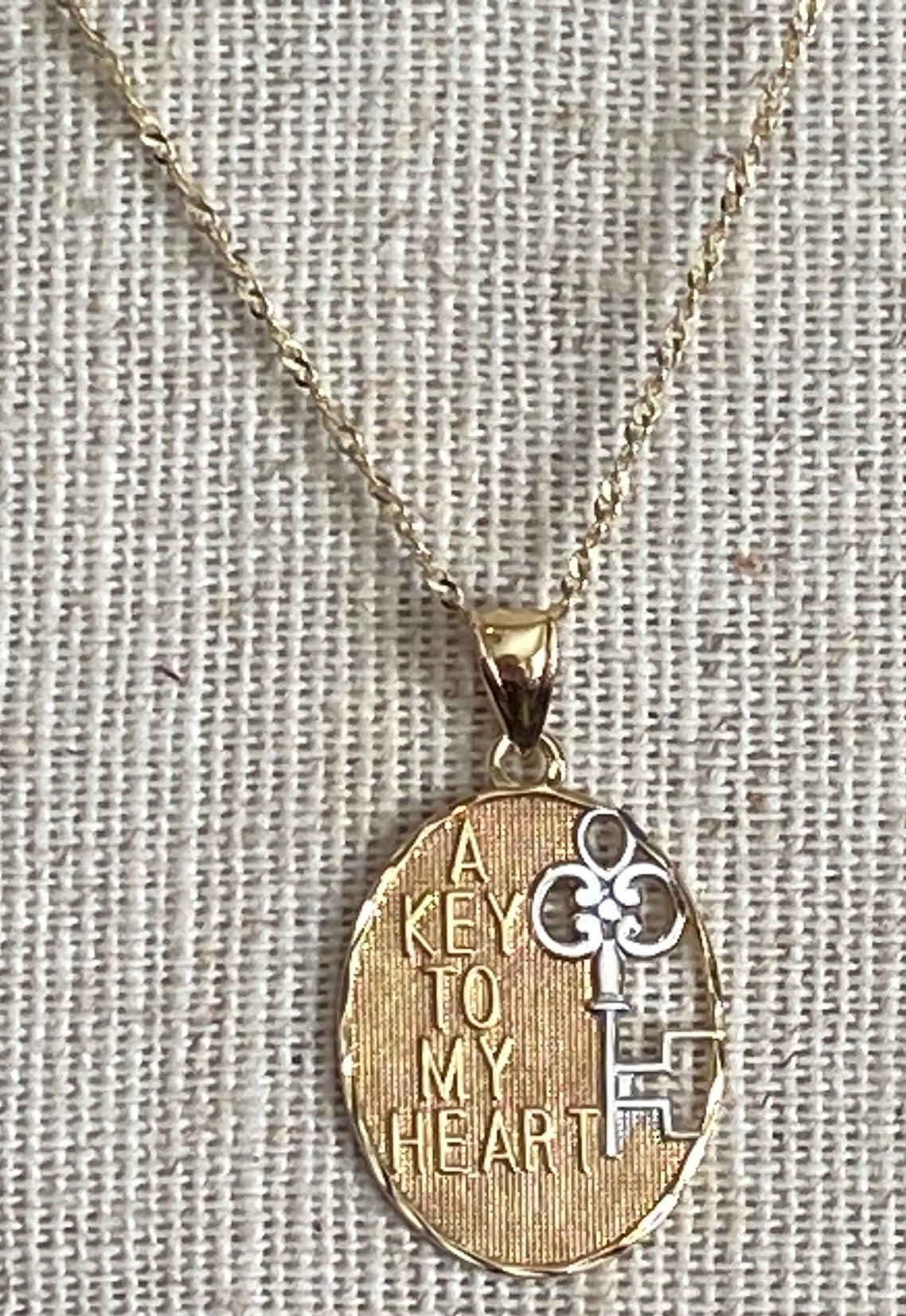 Gold over Sterling Silver 925 Michael Anthony 'Key to my Heart' Necklace