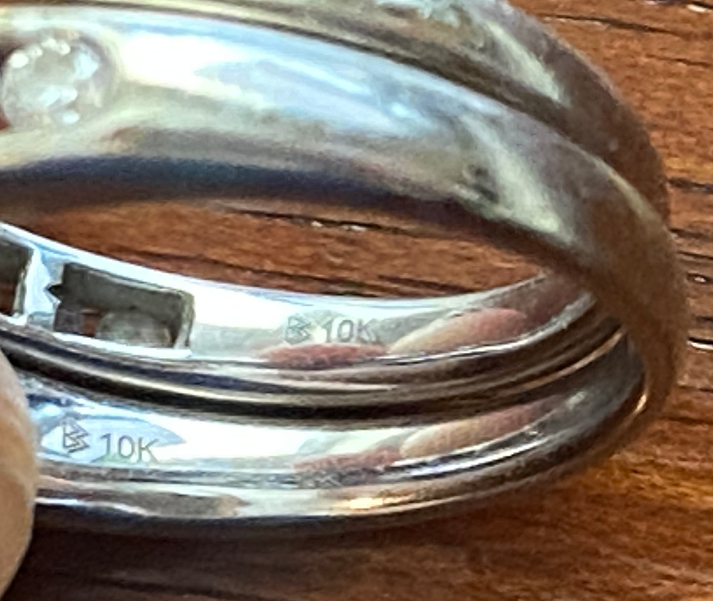 10k White Gold .75ctw Diamond Wedding Set Engagement Ring Sz 7
