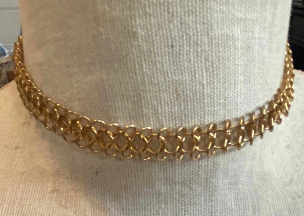 Lot of 5 Vintage to Now Chain Link Necklaces Choker Gold Silver Faux Pearl Victorian Style