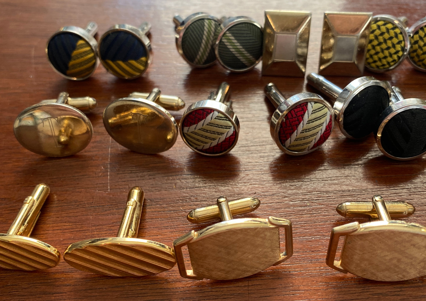 Vintage to Now Cufflink Lot Midcentury MCM Gold Silver Tone