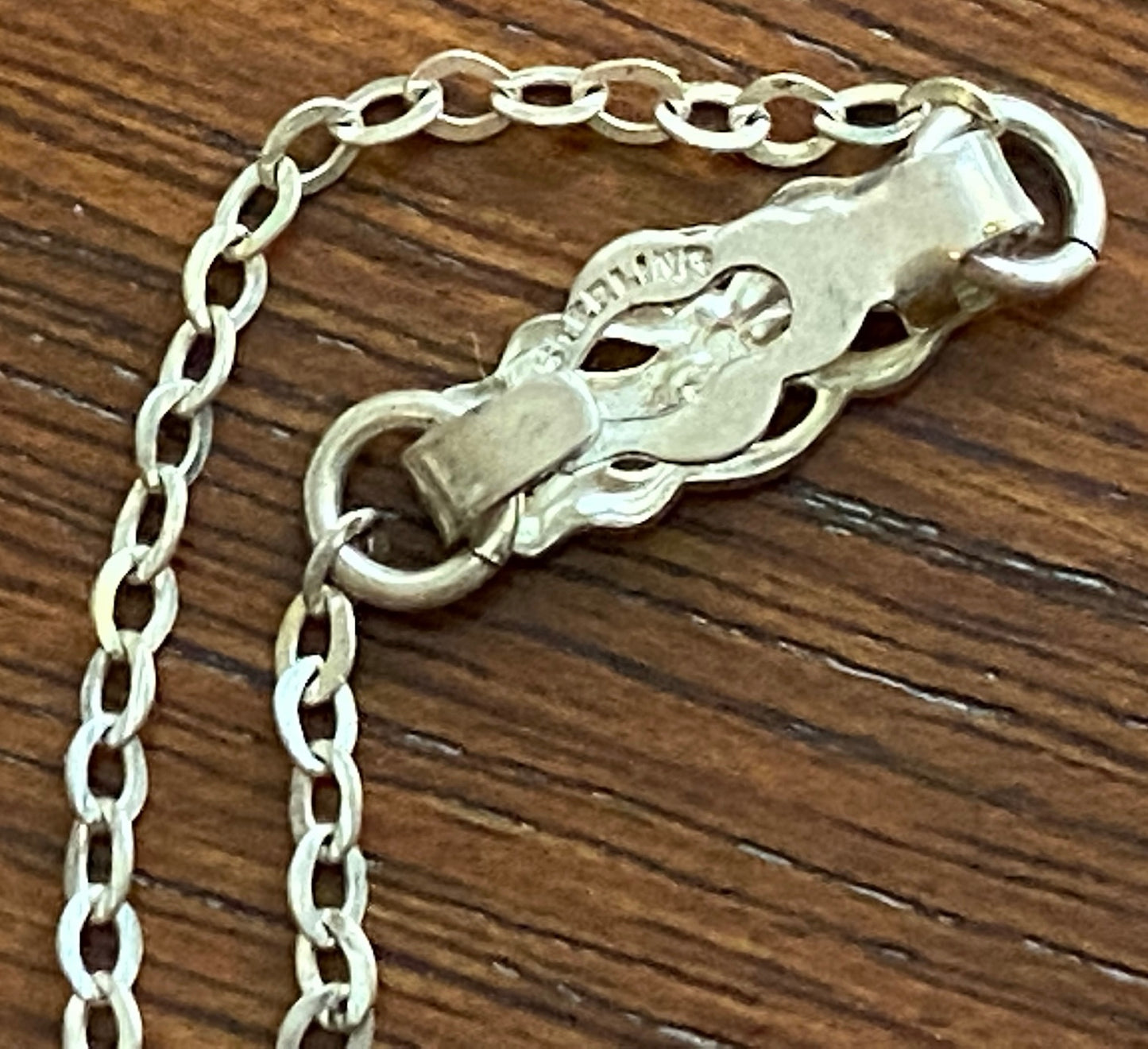 Vintage Sterling Silver 925 Rolo Round Chain Link Necklace 18" Long