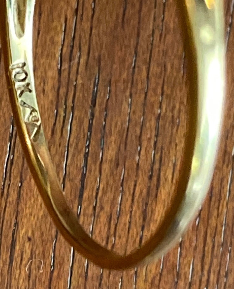10k Yellow Gold Round Diamond Ring Sz 7.5 - Signed