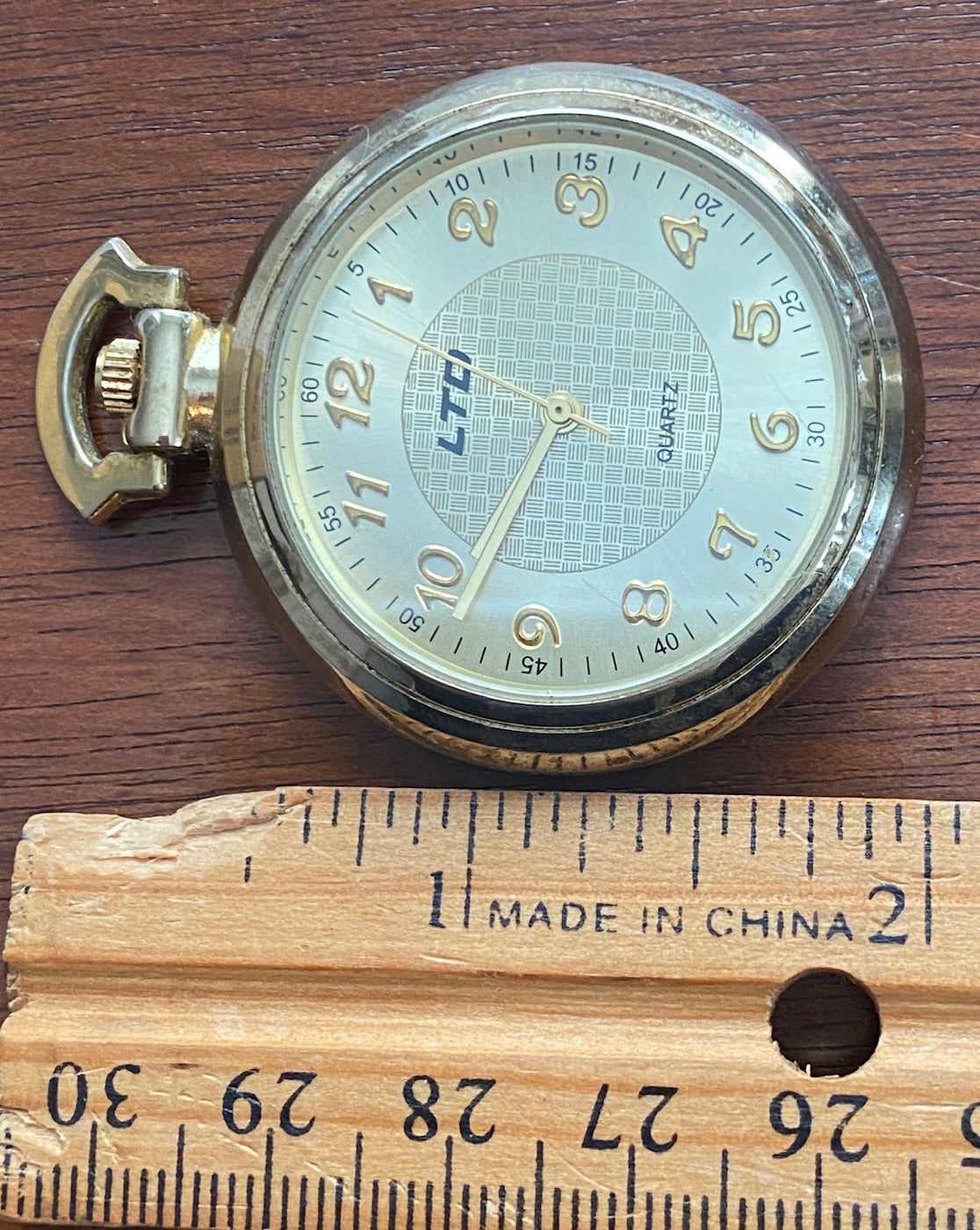 LTD Gold Tone Quartz Pocket Watch Needs New Battery
