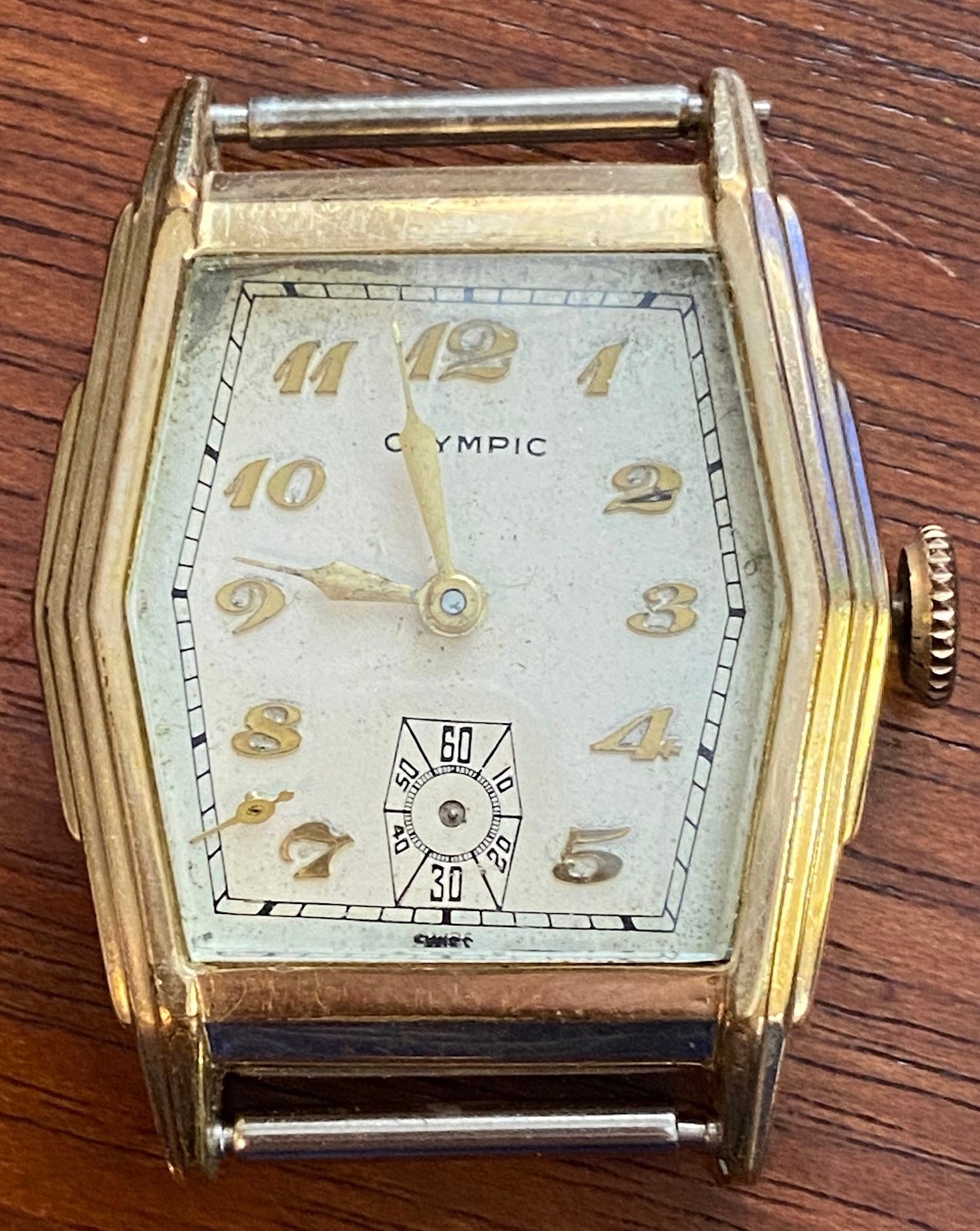 Vintage Gold Filled Olympic Mens Manual Wind Wristwatch