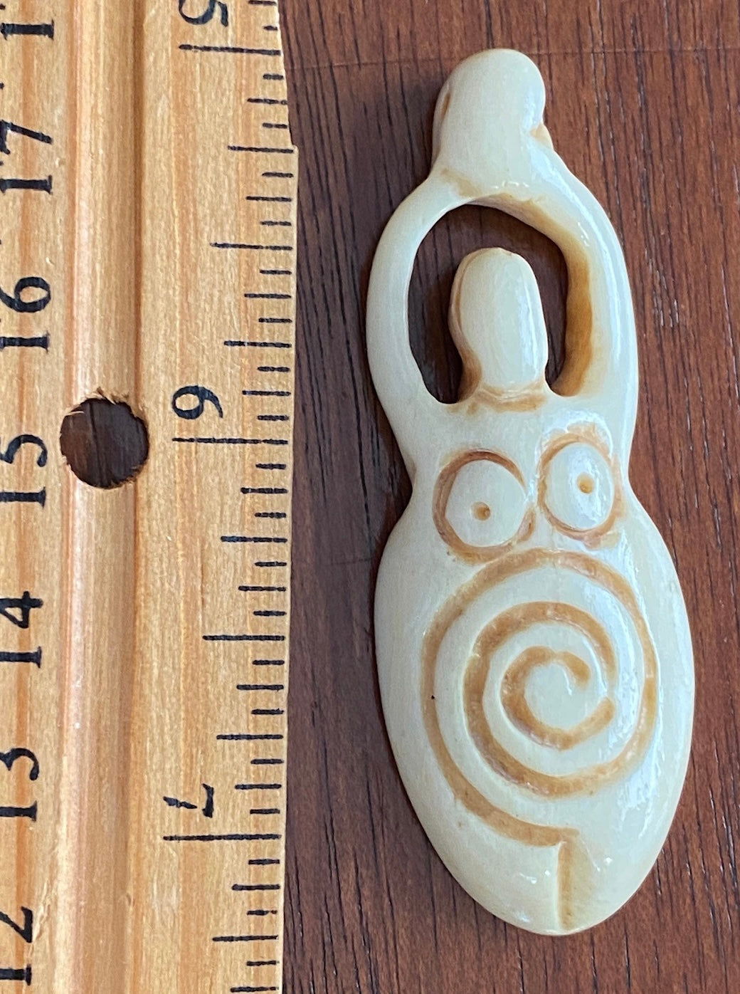 Carved Female Figure Necklace Pendant