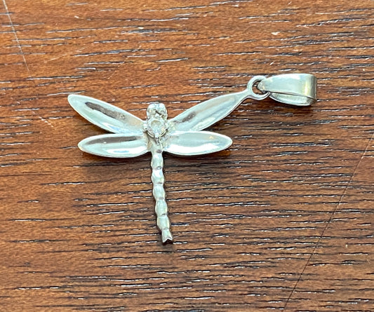 Sterling Silver 925 CZ Dragonfly Necklace Pendant Charm