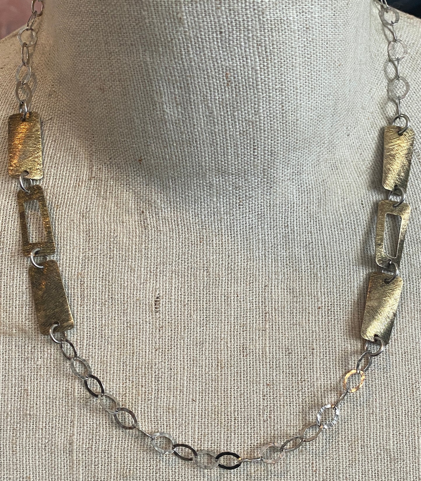 Sterling Silver 925 Brass Modern Style Chain Link Necklace