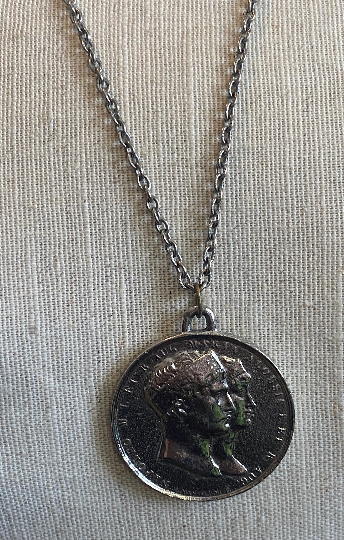 Vintage Reproduction Marriage of Napoleon Marie-Louise Coin Pendant Necklace