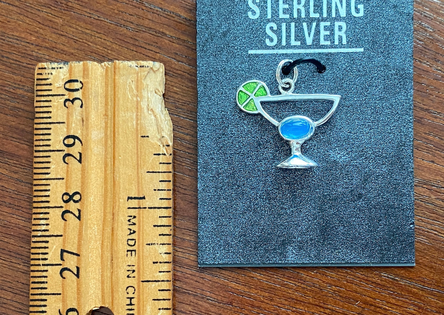 New! Sterling Silver 925 Martini Glass Charm