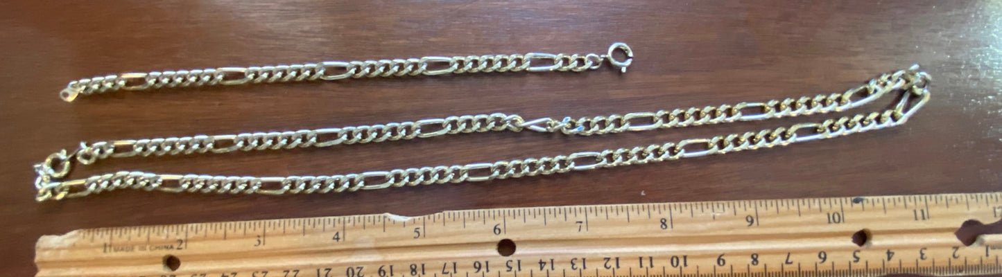 Gold Tone Large Chain Necklace Bracelet Set