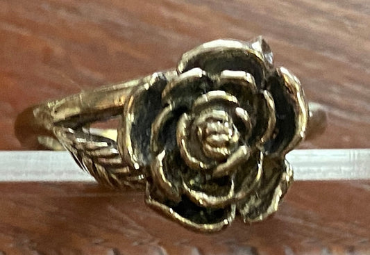 Sterling Silver 925 Rose Flower Ring Sz 7 - Signed DR