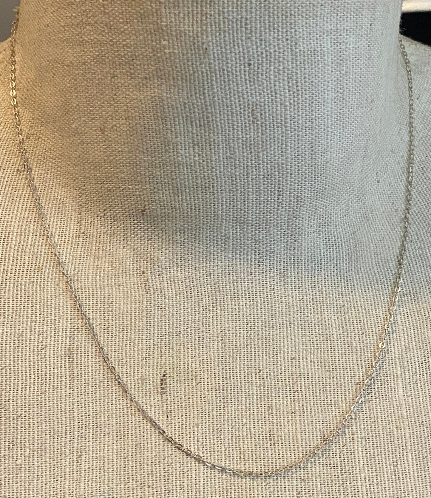 Vintage Sterling Silver 925 Rolo Round Chain Link Necklace 18" Long