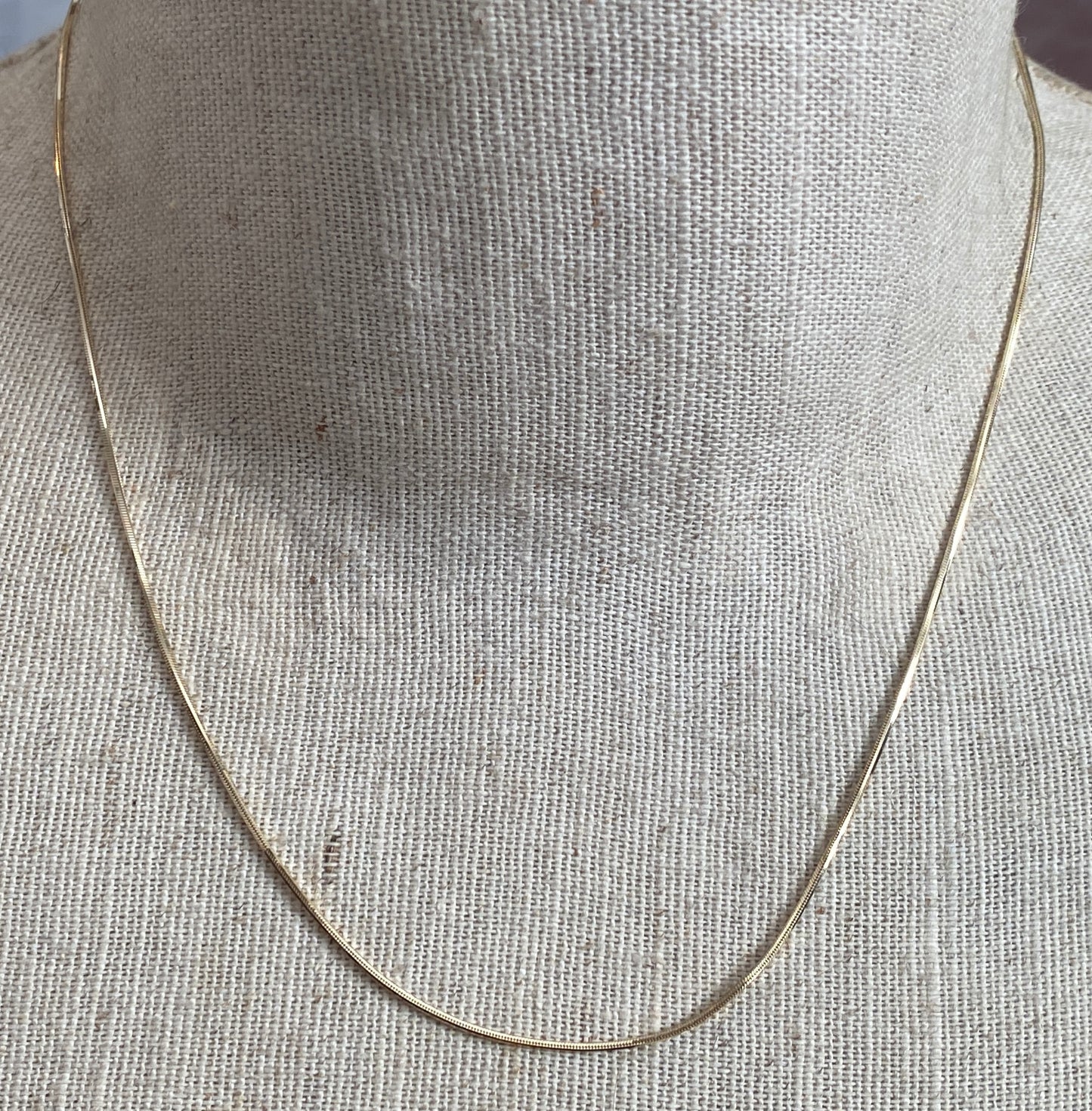14k Yellow Gold Box Chain Necklace 18" x 1mm Signed Aurafin