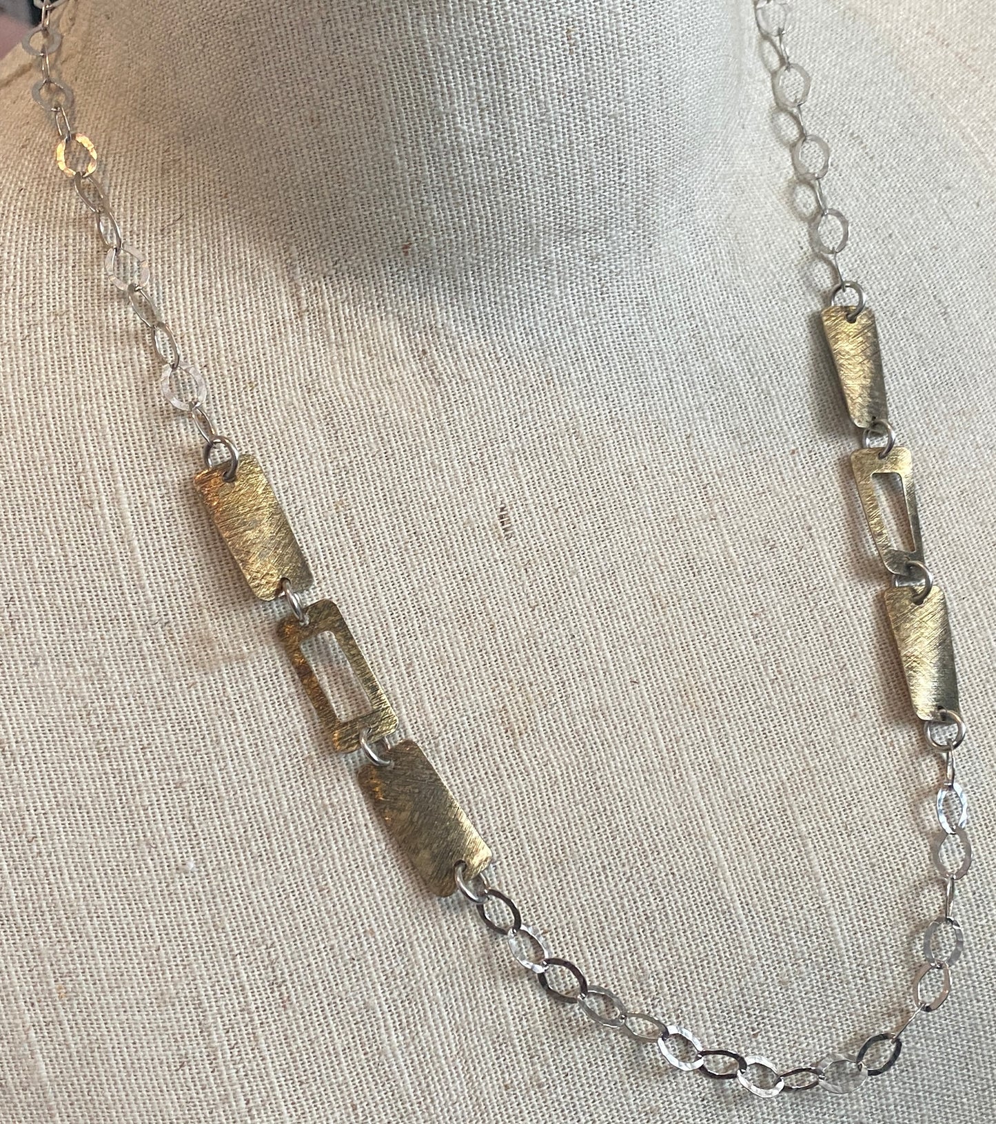 Sterling Silver 925 Brass Modern Style Chain Link Necklace