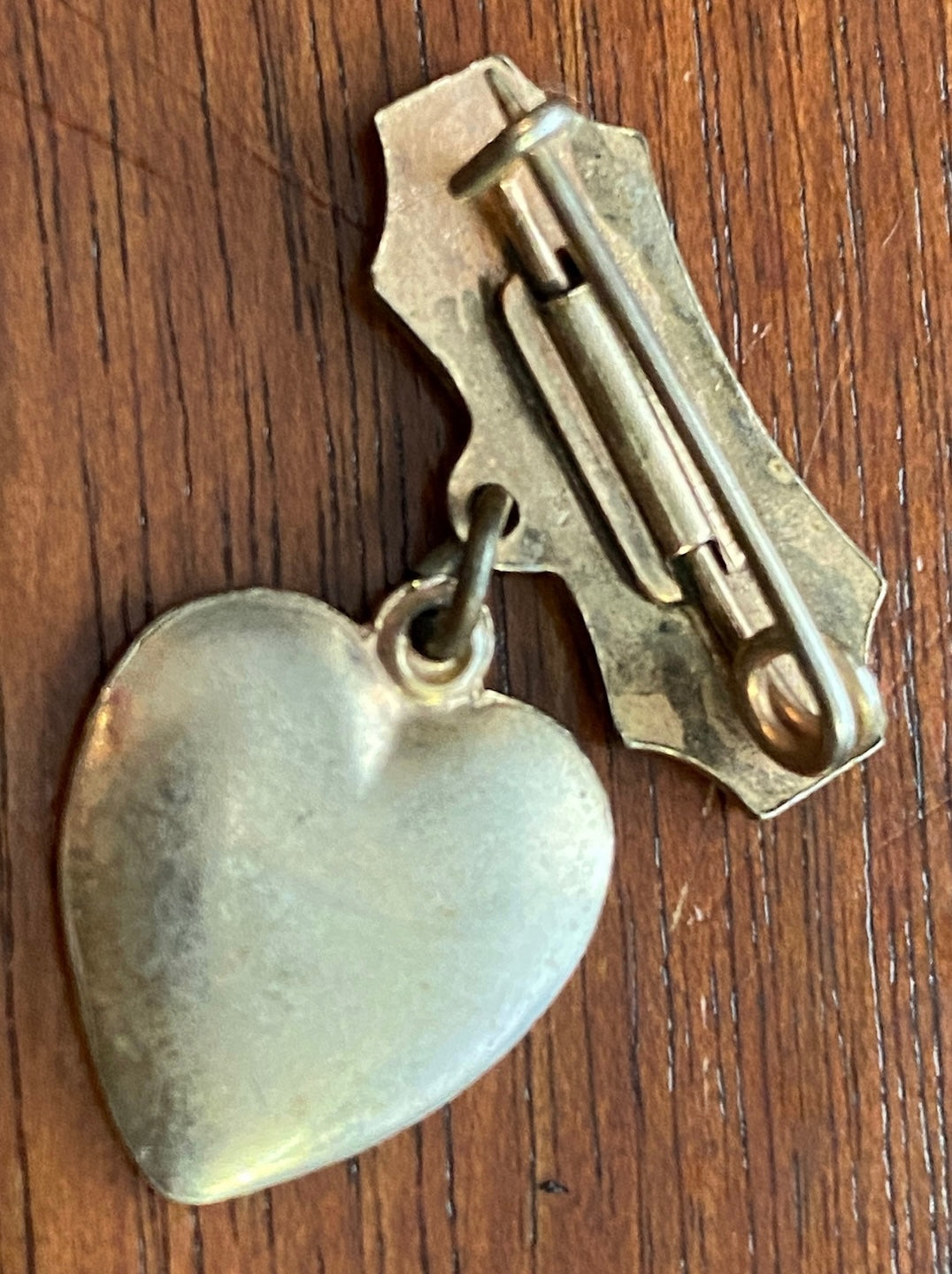Vintage Antique Gold Filled Enamel Souvenir State Fair Heart Brooch Pin