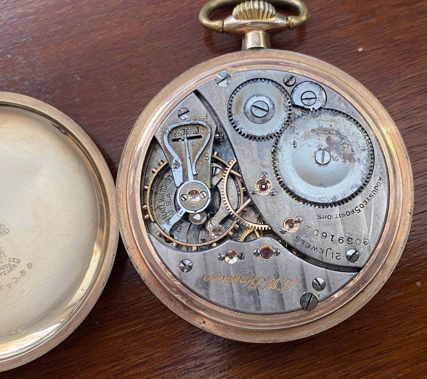 1940's Elgin BW Raymond Pocket Watch 20 Year Keystone Case 16s 21j 478