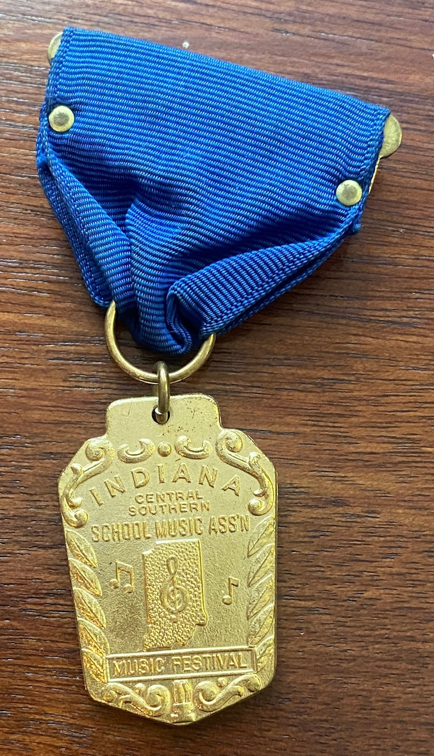 Vintage Indiana Central Southern Music Association Ribbon Medal Award