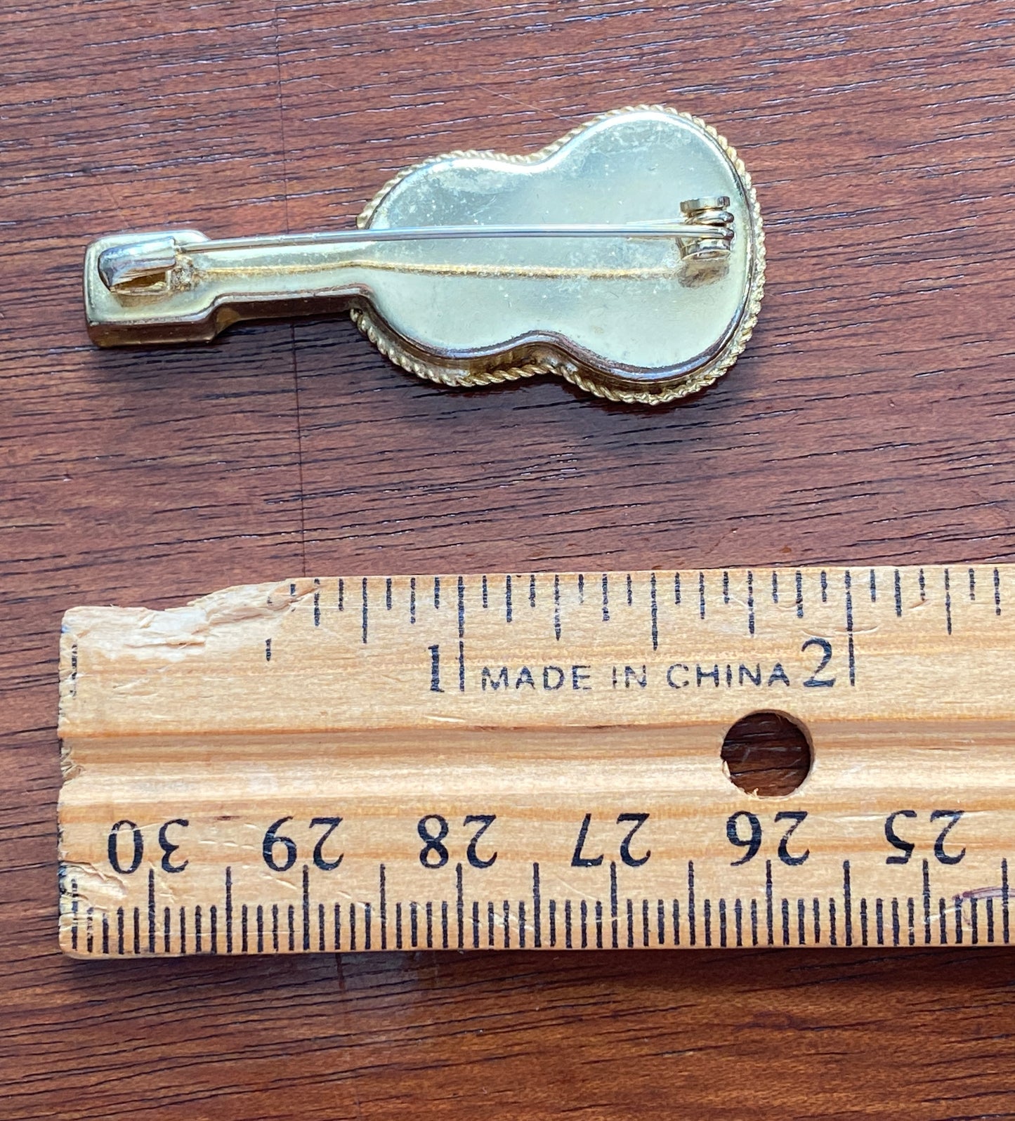 Vintage Micro Mosaic Guitar Brooch Pin