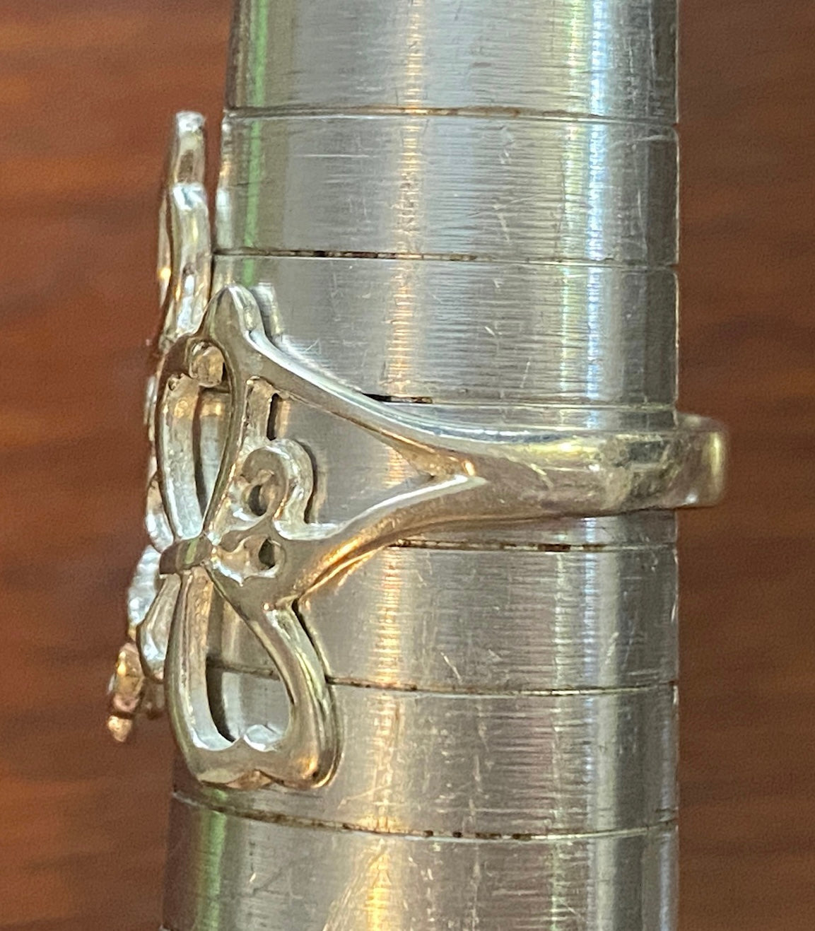 Sterling Silver 925 Butterfly Open Work Ring Sz 8