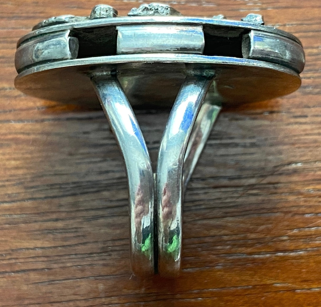 Signed Sterling Silver 925 Native American Figure Large Ring Sz 9.75