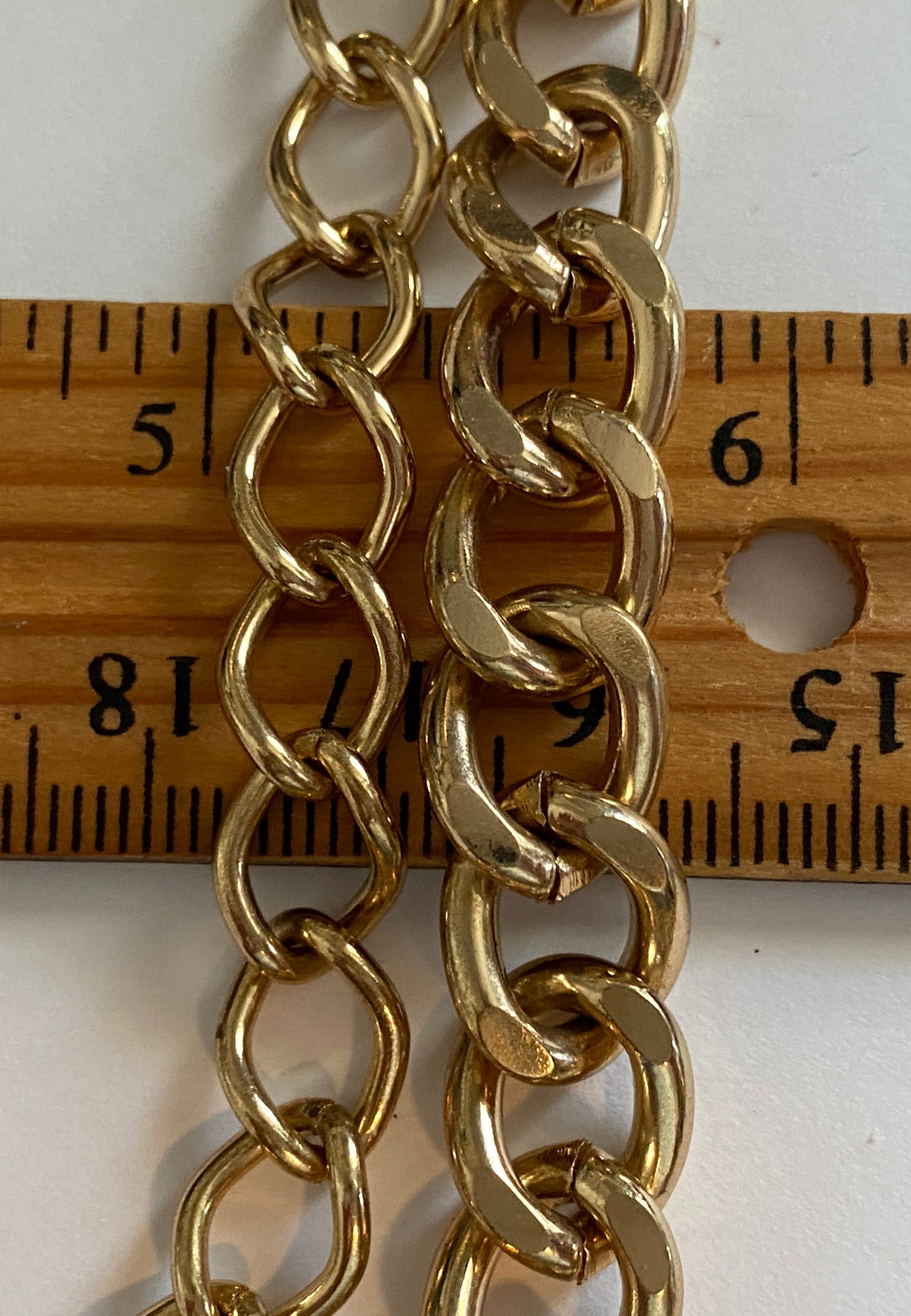Vintage Gold Tone Metal Multistrand Curb Chain Necklace