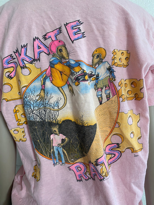 Rare Vintage 80's Skate Rats Ramp Rats Graphic Print T-shirt Sz M