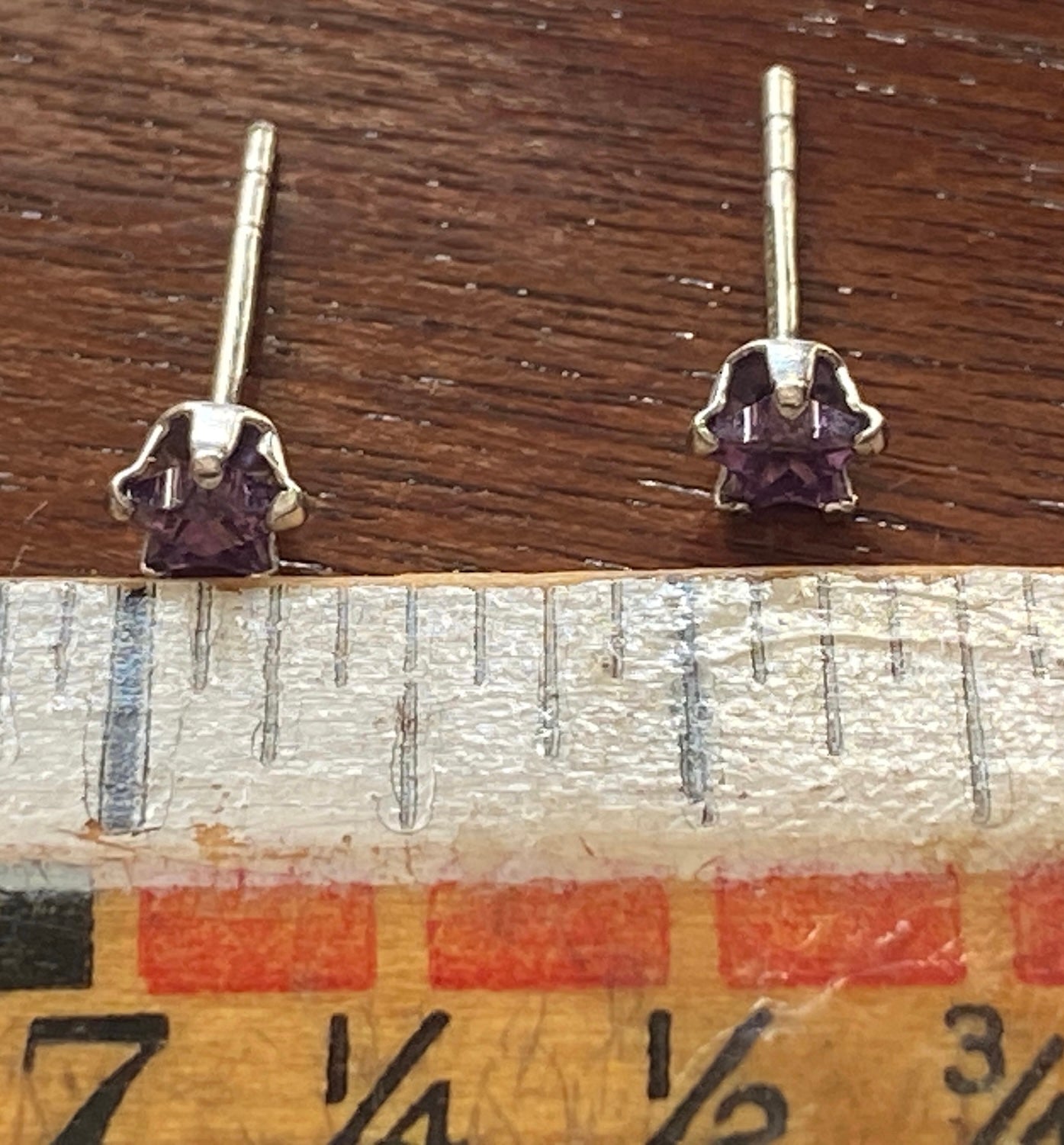 JCM Sterling Silver 925 Star Shaped Amethyst Stud Earrings