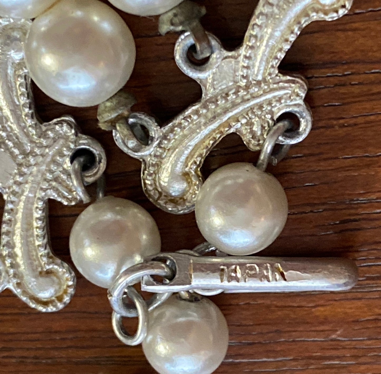 Vintage Multistrand Faux Pearl AB Aurora Borealis Collar Necklace Japan