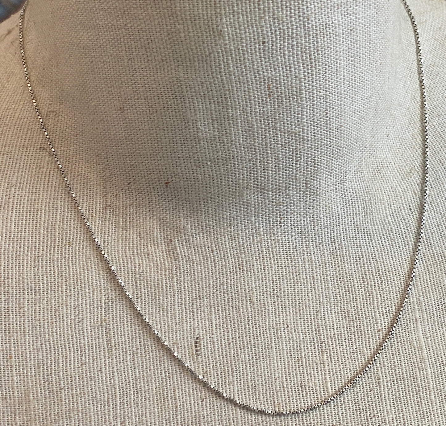 Sterling Silver 925 1mm x 18" Long Box Chain Necklace