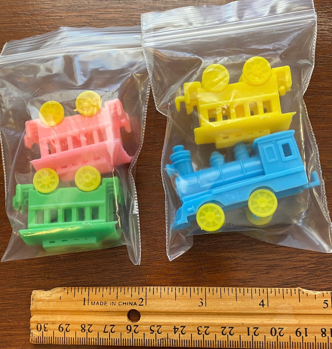 Lot of 4 Vintage Plastic Hong Kong Train Railroad Candle Holders for Cake