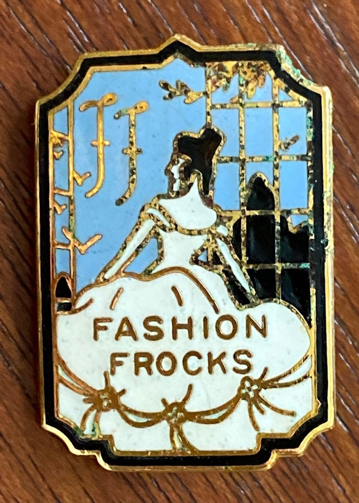 Vintage Fashion Frocks Pinback Small Brooch