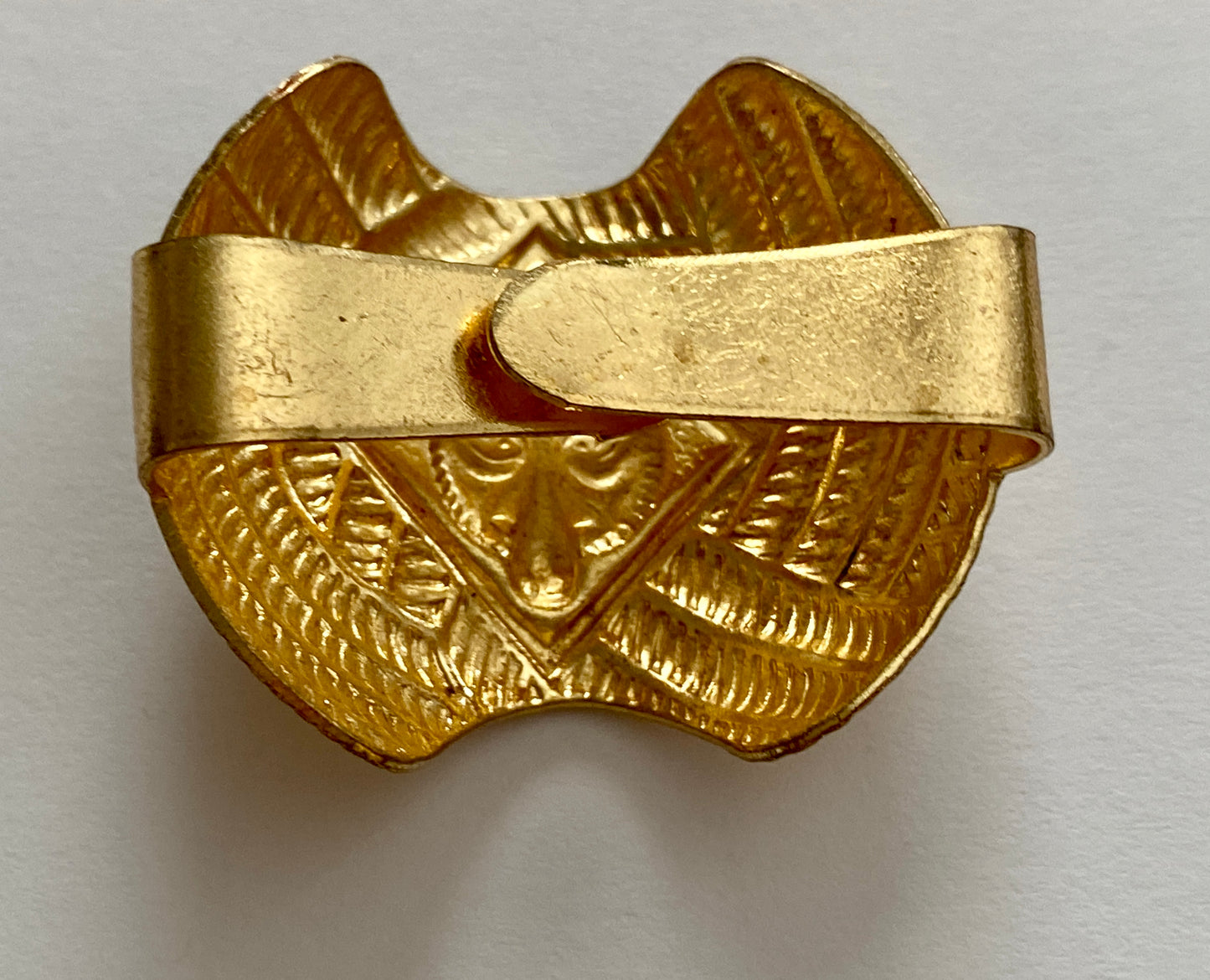 Vintage Brass Boy Scout Scarf Tie Clip Slide Bolo Holder Enamel
