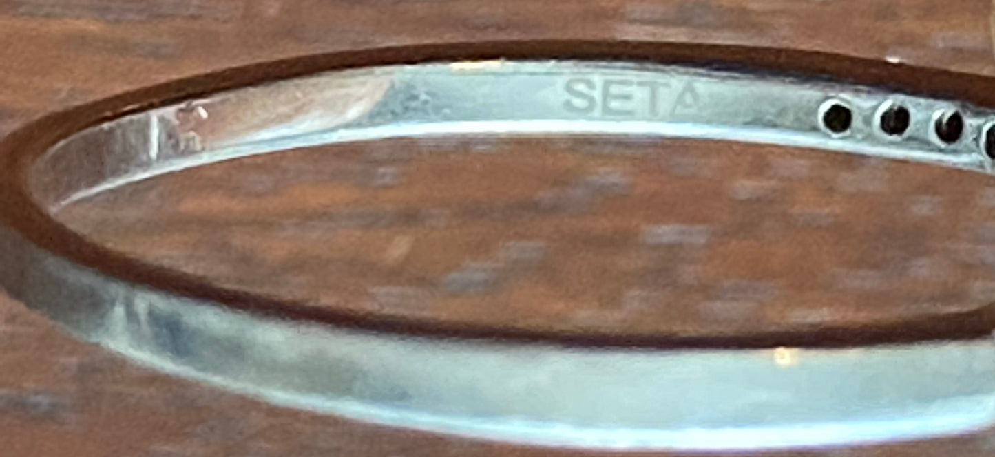 SETA Sterling Silver 925 CZ Wedding Band Enhancer Ring Sz 10.25