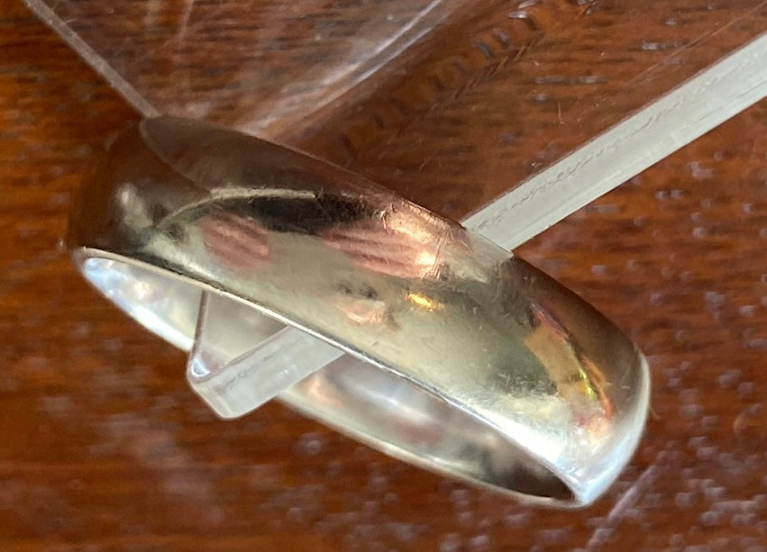Vintage Mens 10k White Gold Wedding Band Ring Sz 10.25