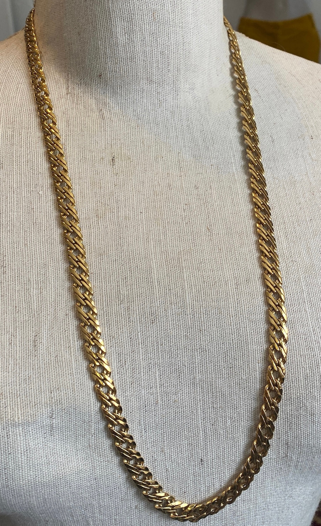 Vintage Signed Napier Fancy Gold Tone Chain Link Metal Necklace
