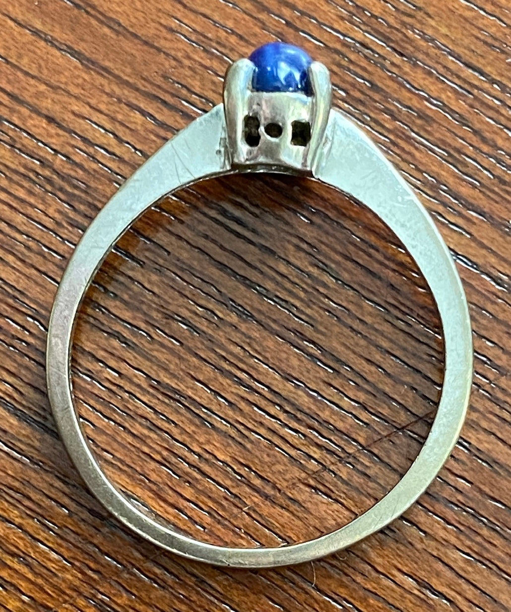 10k White Gold Star Sapphire Ring Sz 6.75 Signed HM