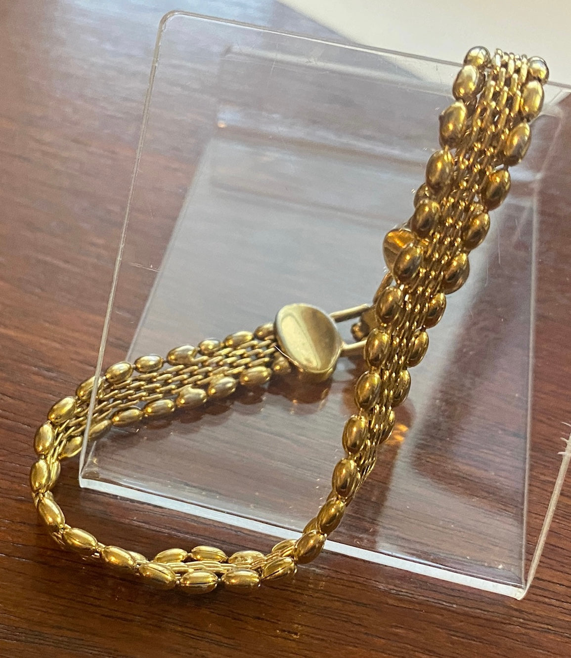 Vintage Gold Tone Metal Chain Link Bracelet 7.5" Long