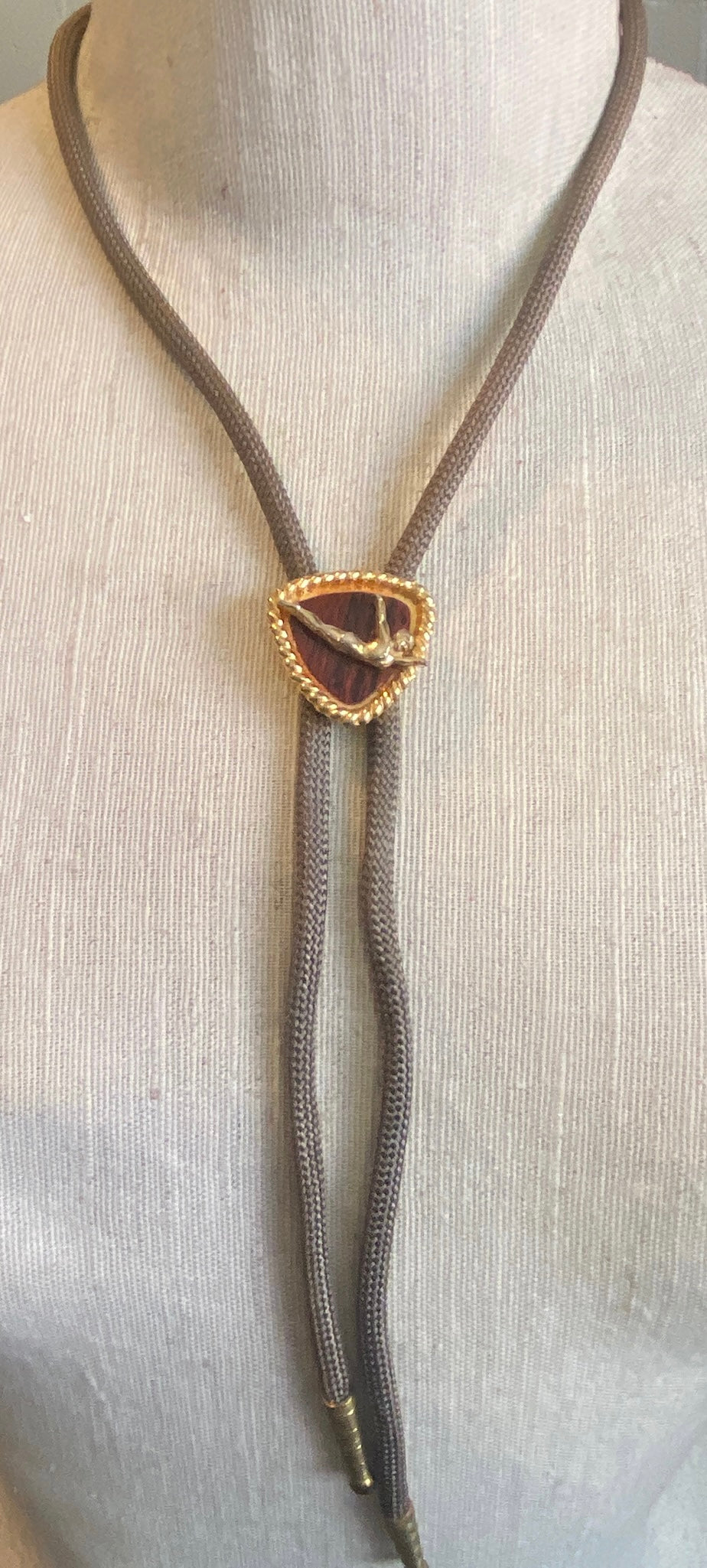 Vintage Cord Bolo Swimmer Necklace