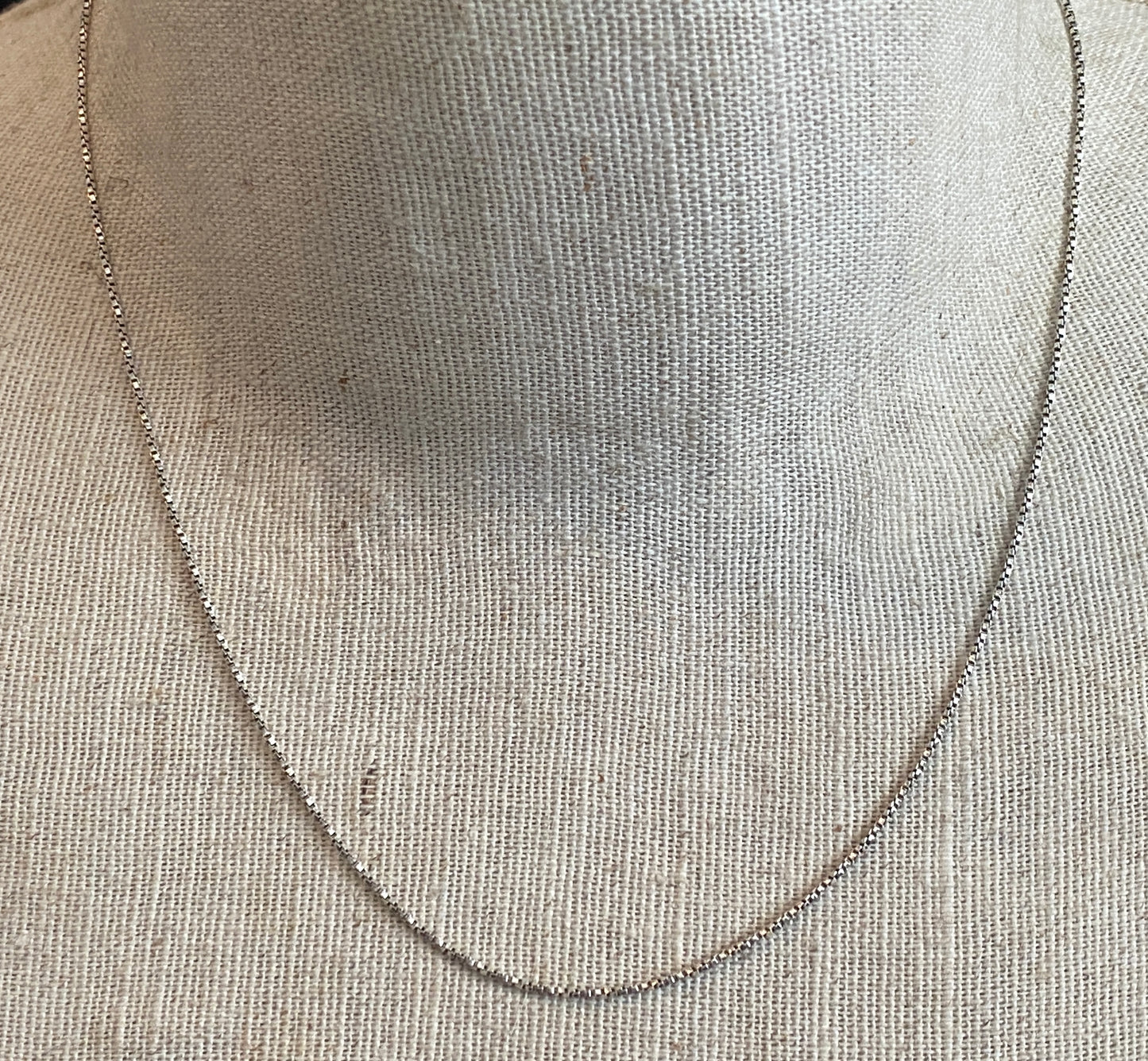 Sterling Silver 925 1mm x 18" Long Box Chain Necklace