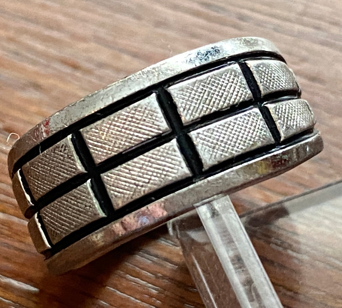Vintage Joseph Esposito ESPO Sterling Silver 925 Black Inlay Ring Sz 5