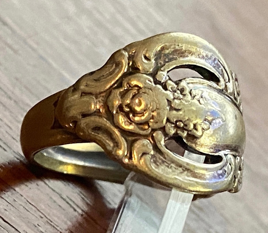 Vintage Silver Tone Spoon Ring Sz 6.25