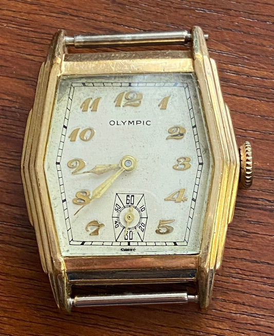 Vintage Gold Filled Olympic Mens Manual Wind Wristwatch