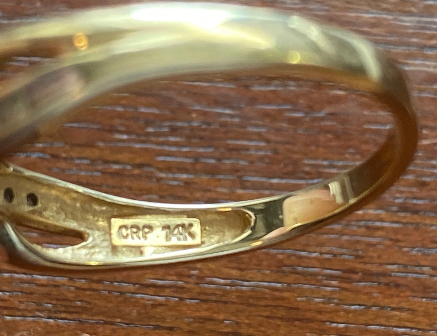 14k Yellow Gold Mosaic Opal Diamond Ring Sz 8.75 Signed CRP