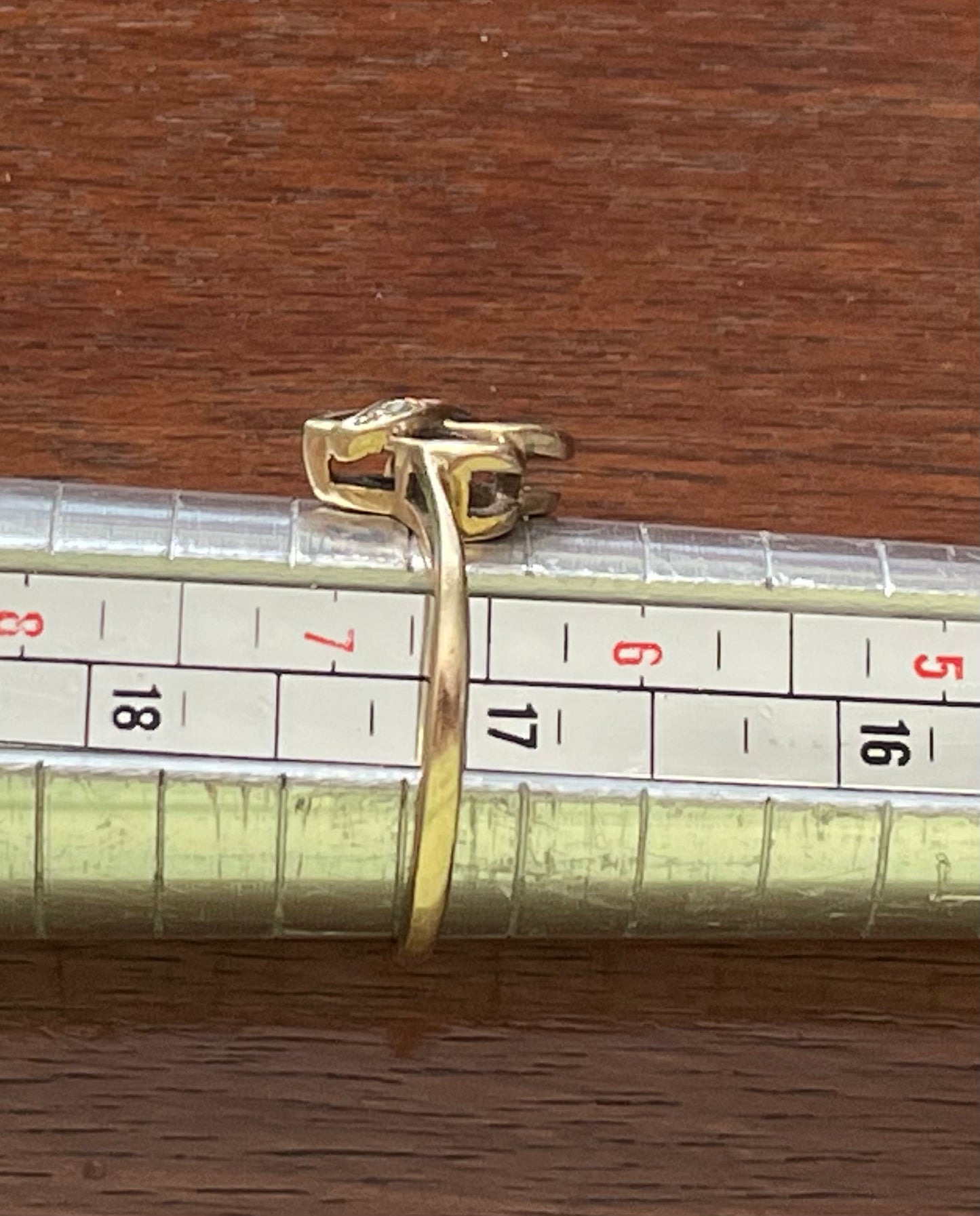 10k Yellow Gold Diamond Accent Heart Ring Sz 6.75 Signed PSCO - 2g