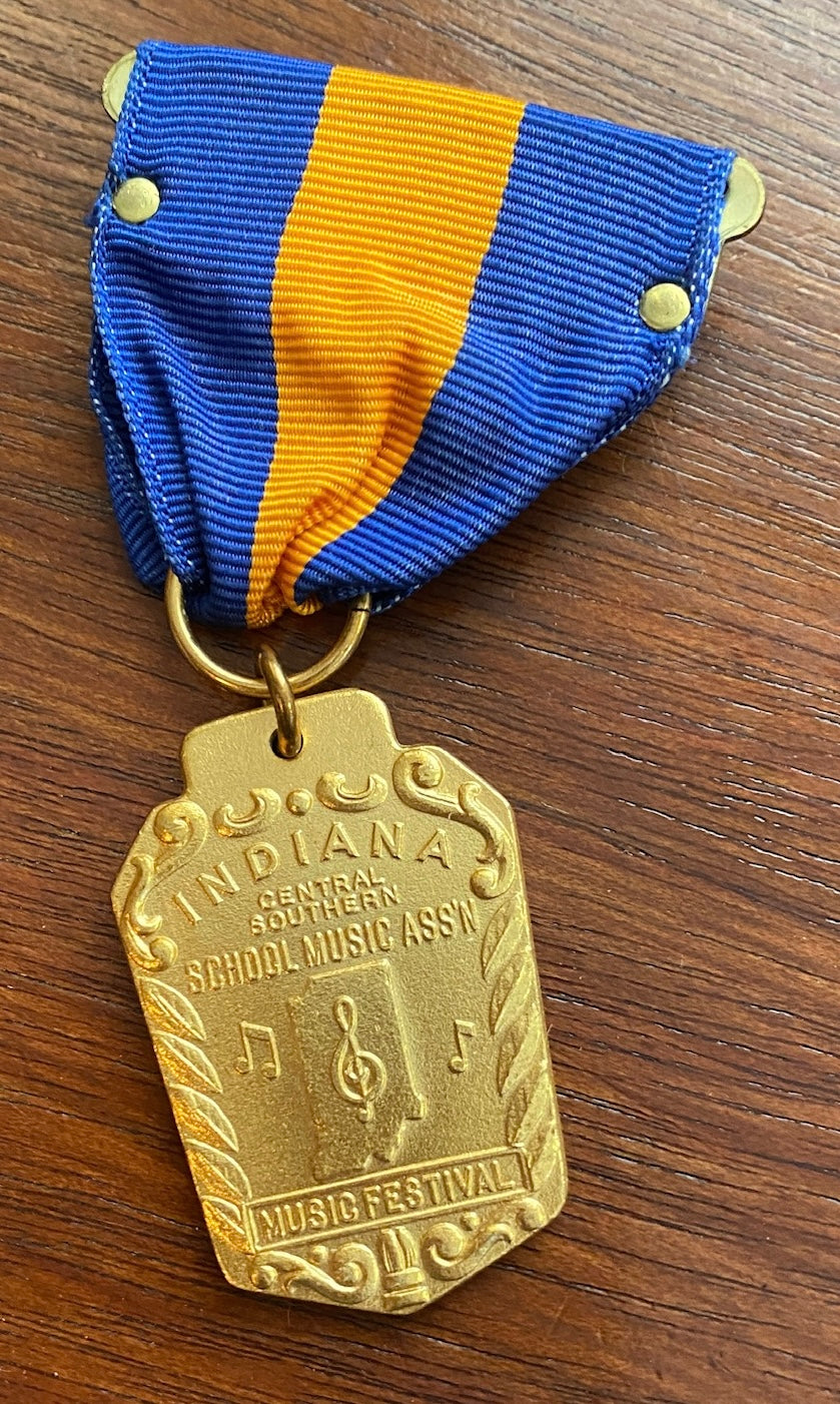 Vintage Indiana Central Southern School Music Association Ribbon Brooch Medal