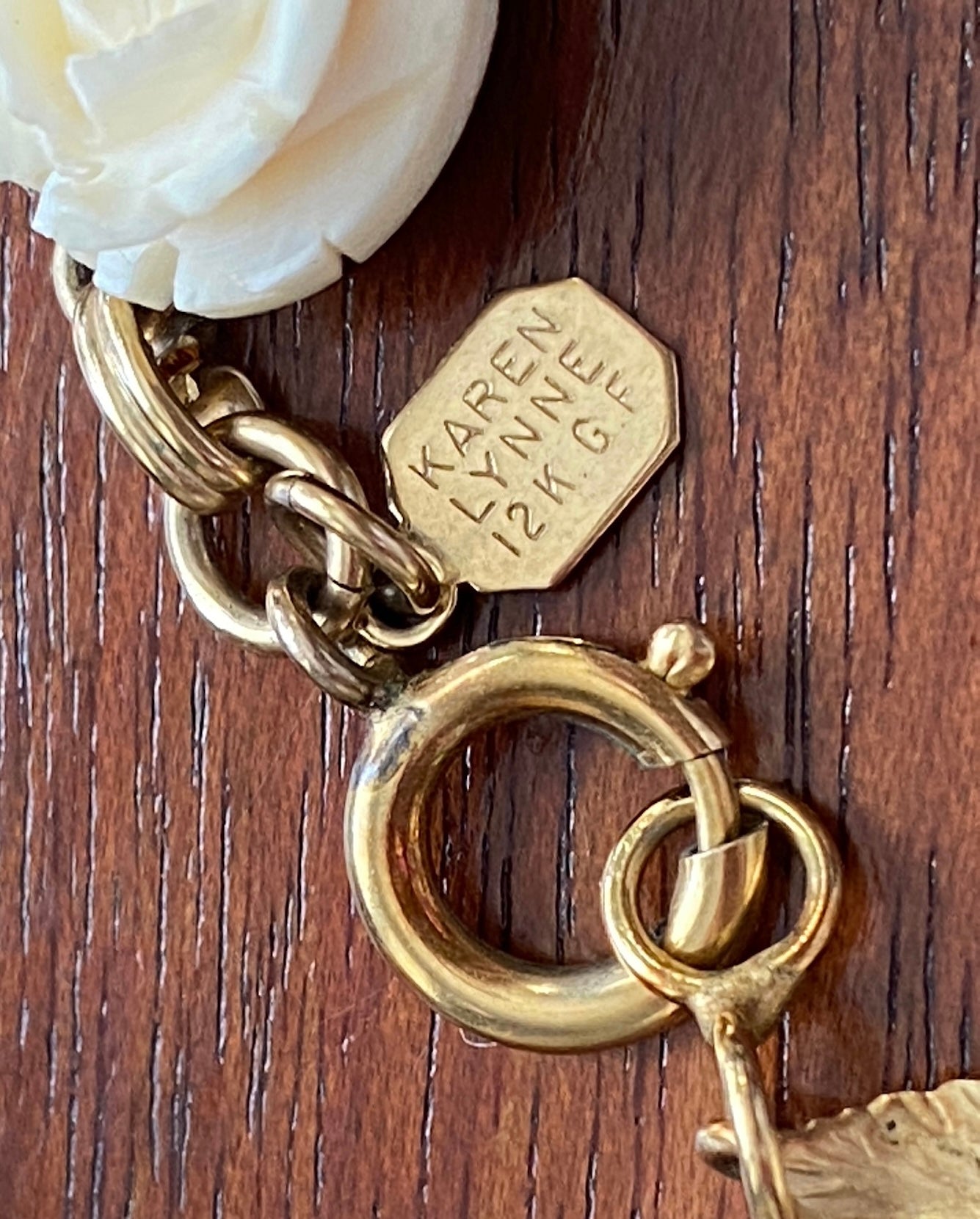 Karen Lynne 3 Piece Set 12k Gold Filled Rose Bracelet Brooch Pendant