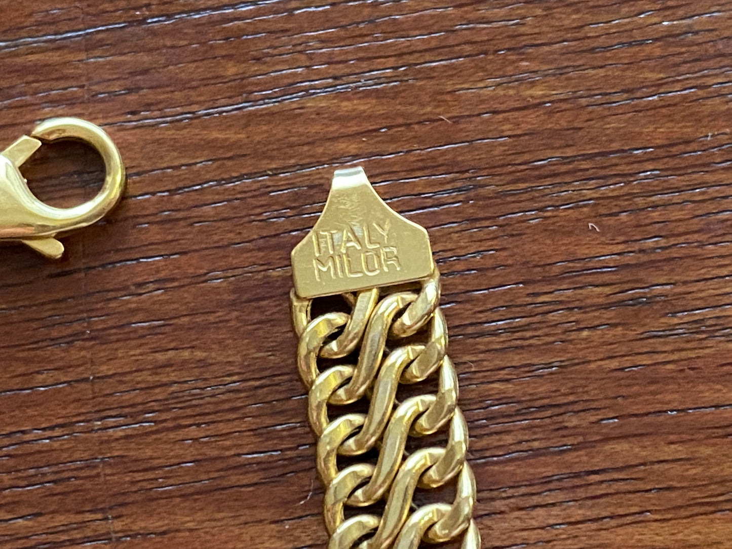 18k Yellow Gold Milor Double S Link Chain Bracelet 7.25" x 8mm