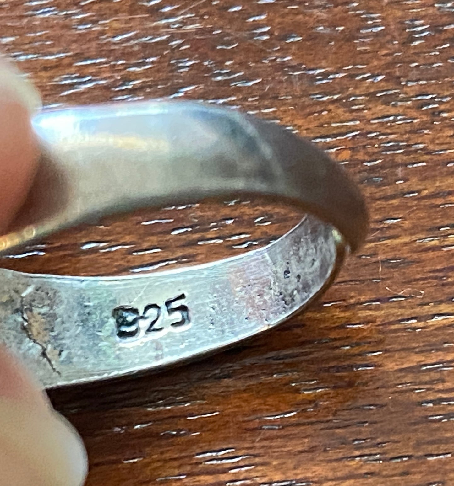 Sterling Silver 925 Engraved Ring Sz 5.25 Adjustable