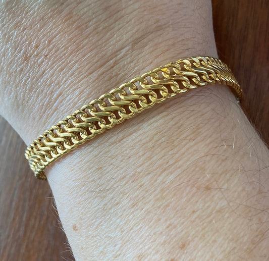 18k Yellow Gold Milor Double S Link Chain Bracelet 7.25" x 8mm