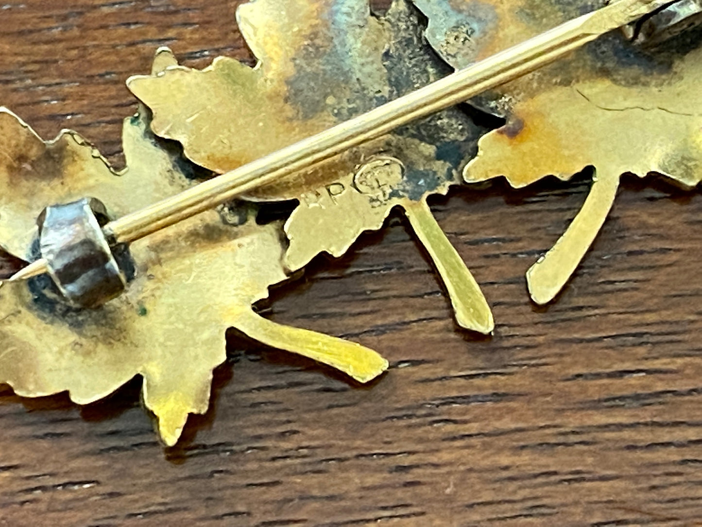 Vintage Gold Filled 3 Maple Leaf Signed Brooch Pin